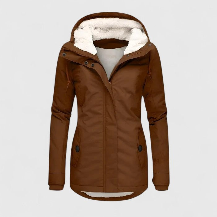 Romane | Veste Imperméable Femme Capuche Doublure Sherpa