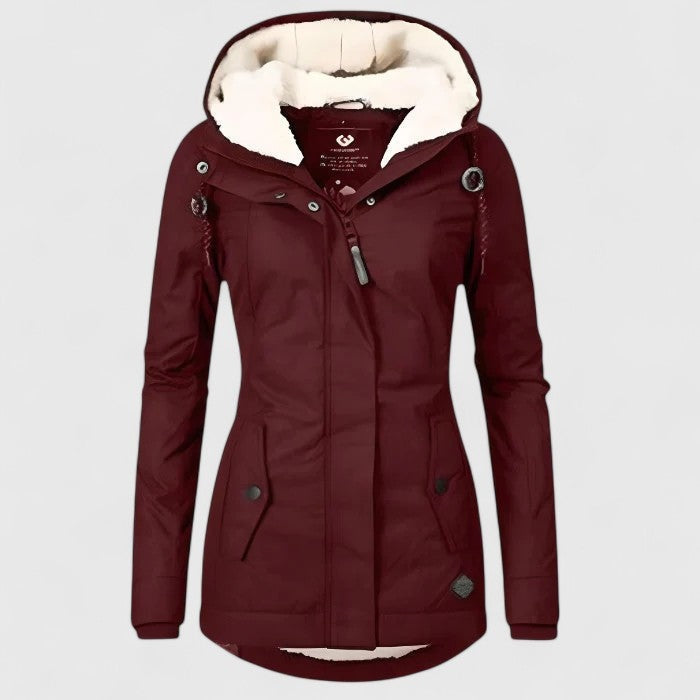 Romane | Veste Imperméable Femme Capuche Doublure Sherpa