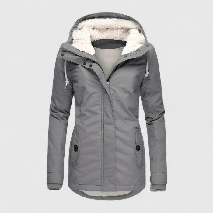 Romane | Veste Imperméable Femme Capuche Doublure Sherpa