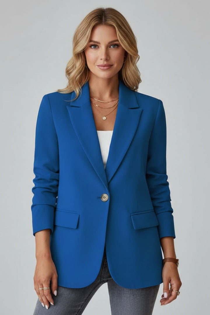 Salomé | Blazer Femme Col Cranté Coupe Ajustée Bouton Unique