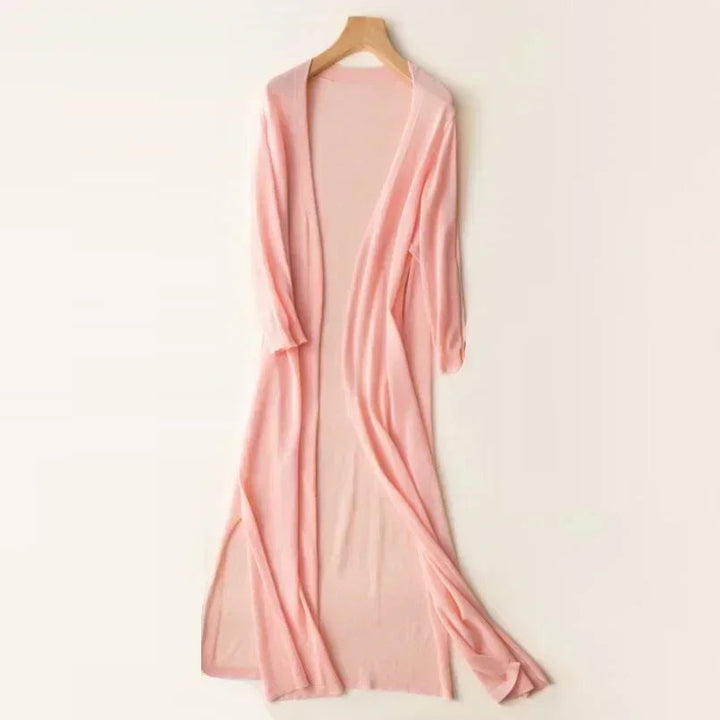 Salomé | Cardigan Long Femme Maille Légère Ouvert