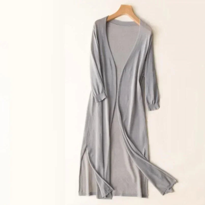 Salomé | Cardigan Long Femme Maille Légère Ouvert