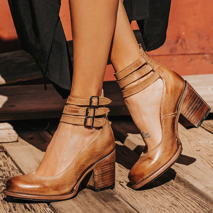 Salomé | Chaussure à Talon Femme Cuir Boucle Vintage