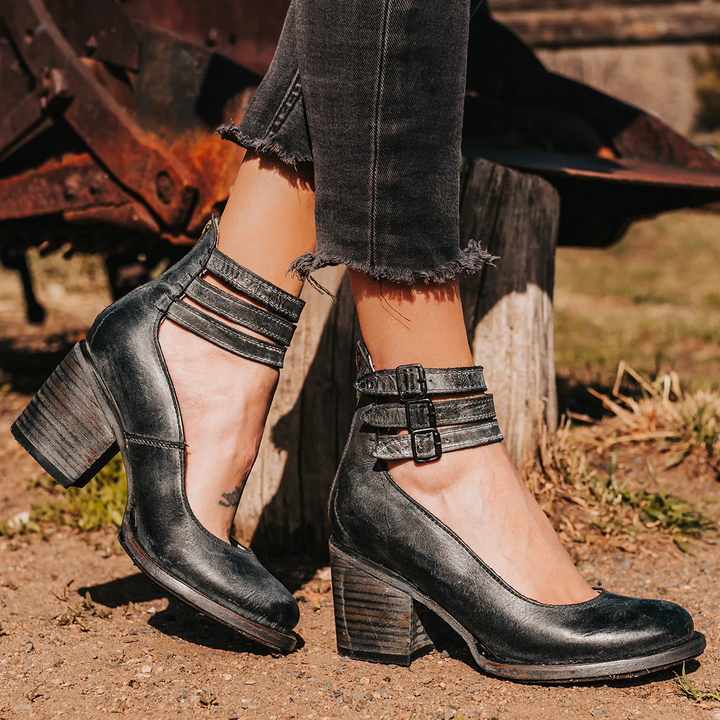 Salomé | Chaussure à Talon Femme Cuir Boucle Vintage