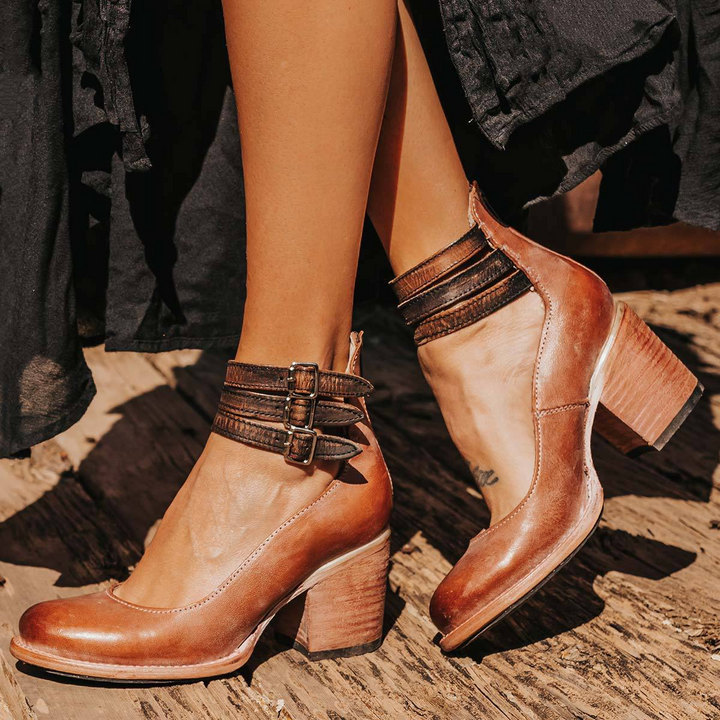 Salomé | Chaussure à Talon Femme Cuir Boucle Vintage