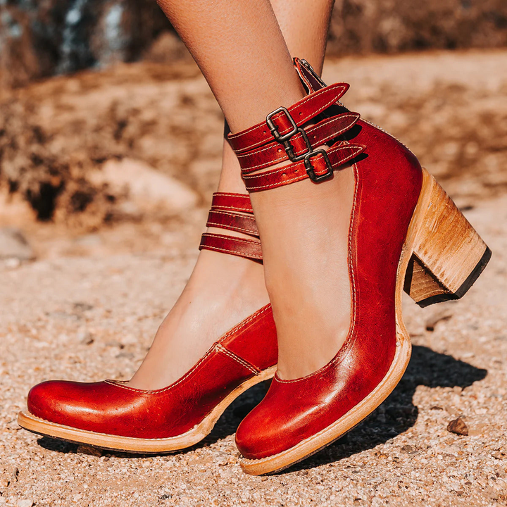 Salomé | Chaussure à Talon Femme Cuir Boucle Vintage
