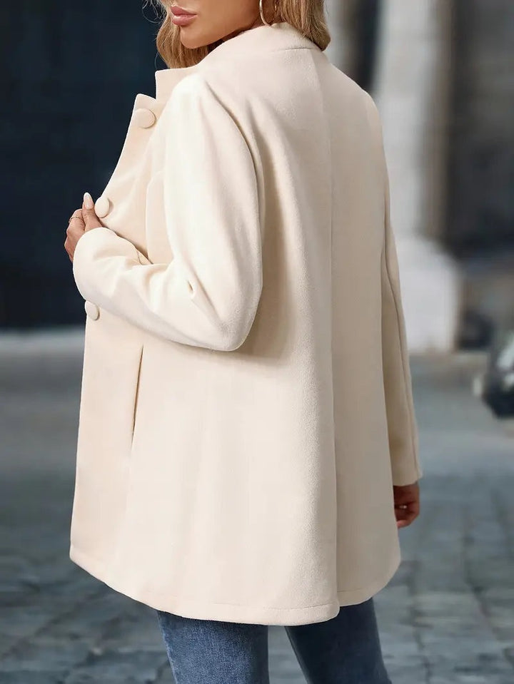 Salomé | Manteau en Laine Femme Col Montant Boutons