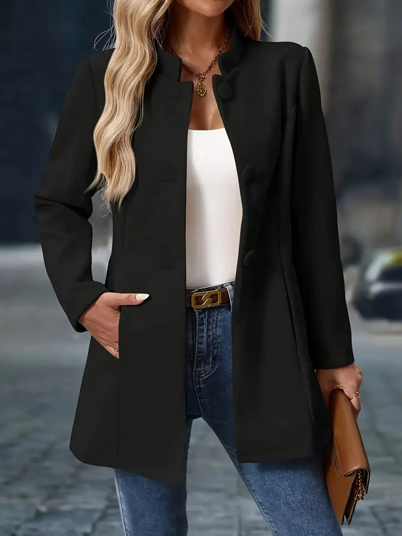 Salomé | Manteau en Laine Femme Col Montant Boutons