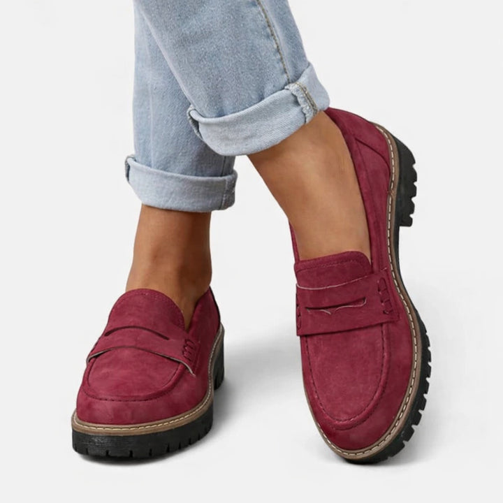 Salomé | Mocassin Plateforme Femme Daim Semelle Crantée
