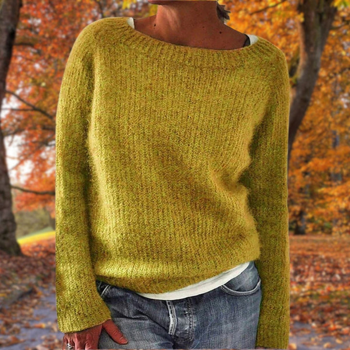 Solène | Pull en Maille Femme Col Bateau Manches Longues