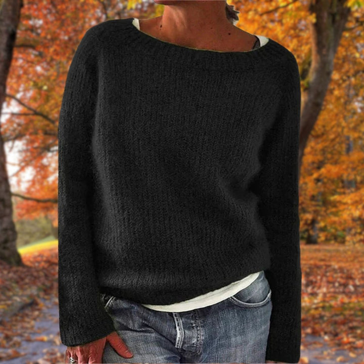 Solène | Pull en Maille Femme Col Bateau Manches Longues