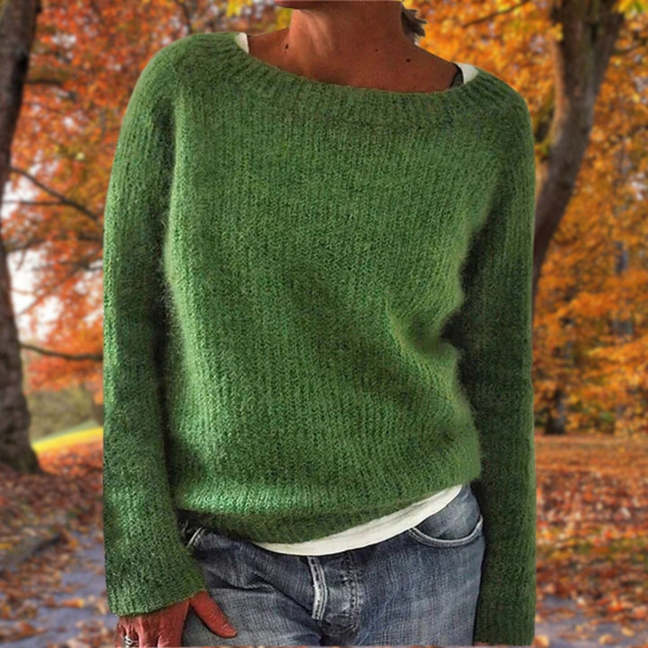 Solène | Pull en Maille Femme Col Bateau Manches Longues
