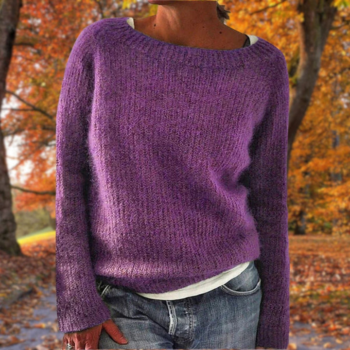 Solène | Pull en Maille Femme Col Bateau Manches Longues