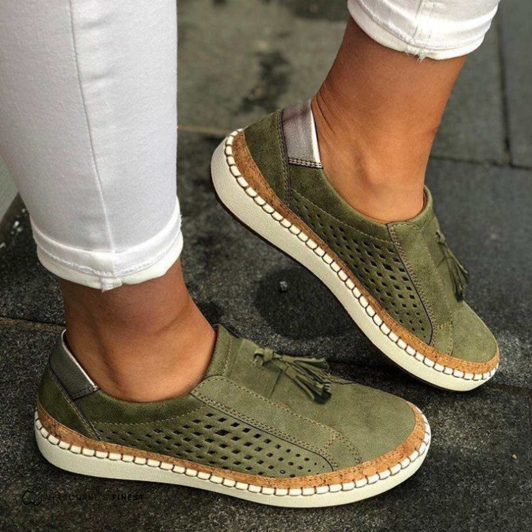 Sophie | Loafers Femme Confort Chaussures Orthopédiques Daim Perforé