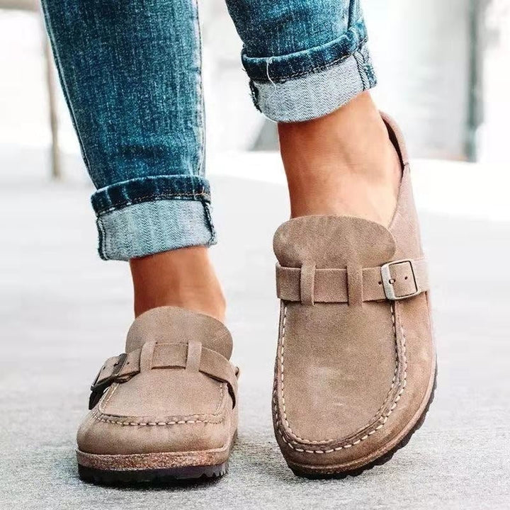 Sophie | Mocassin Femme Daim Boucle Métal