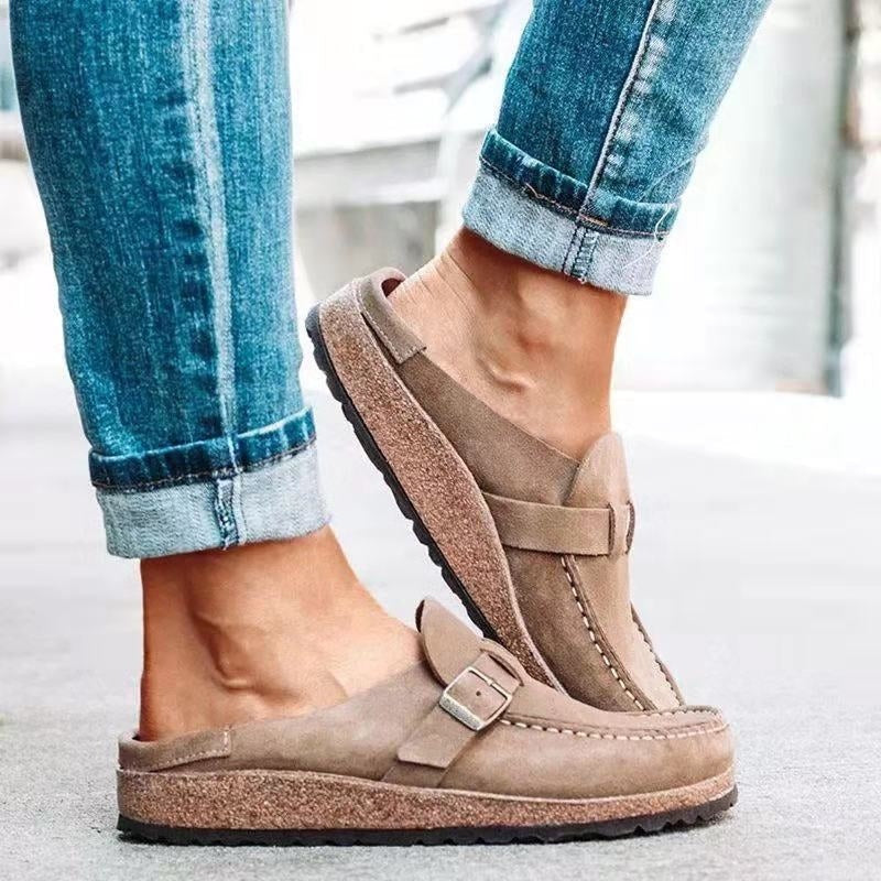 Sophie | Mocassin Femme Daim Boucle Métal