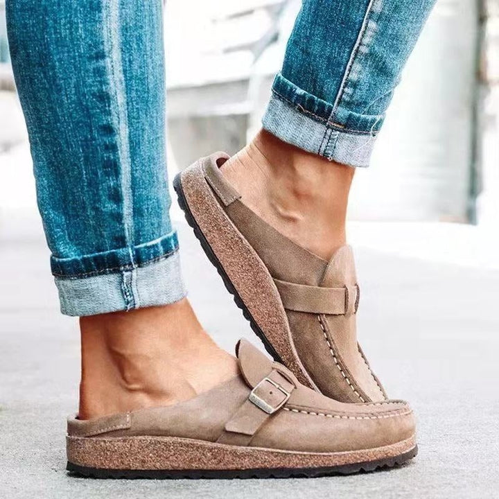 Sophie | Mocassin Femme Daim Boucle Métal