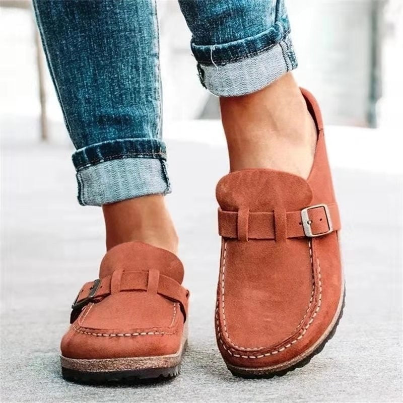 Sophie | Mocassin Femme Daim Boucle Métal