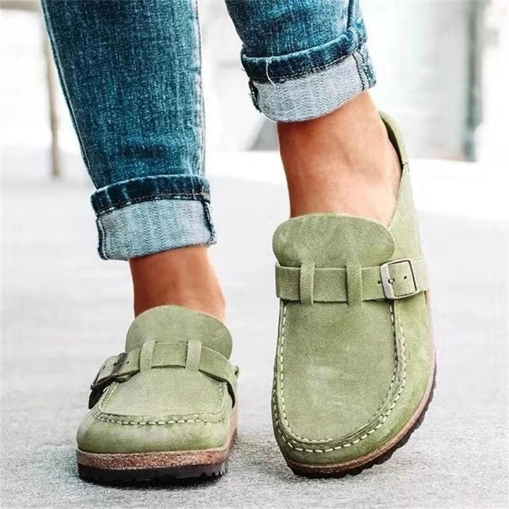 Sophie | Mocassin Femme Daim Boucle Métal