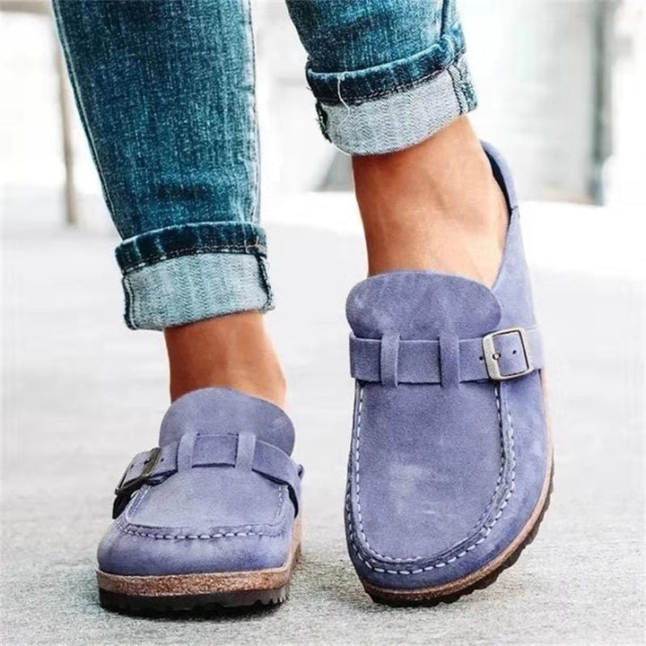 Sophie | Mocassin Femme Daim Boucle Métal