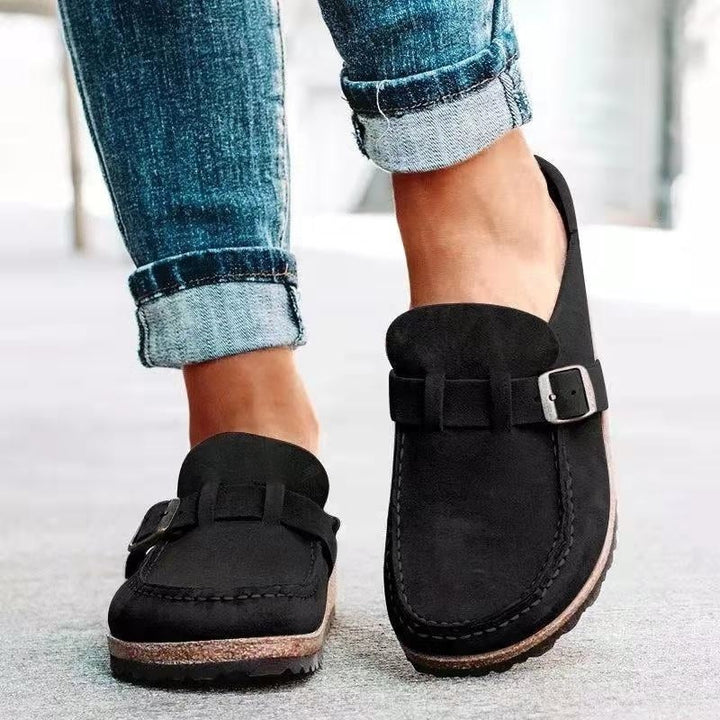 Sophie | Mocassin Femme Daim Boucle Métal