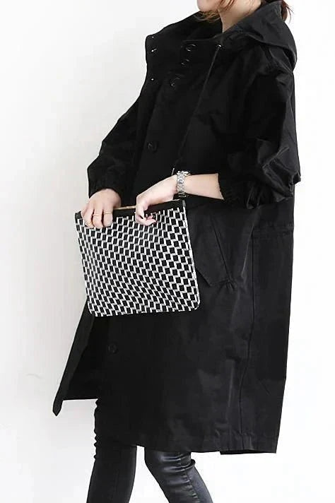 Sophie | Trench Long Imperméable Femme à Capuche Oversize