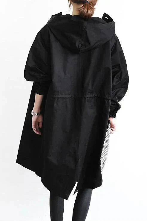 Sophie | Trench Long Imperméable Femme à Capuche Oversize