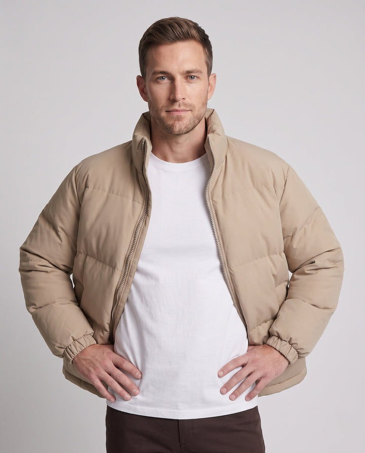 Théo | Doudoune Courte Homme Col Montant Zippée