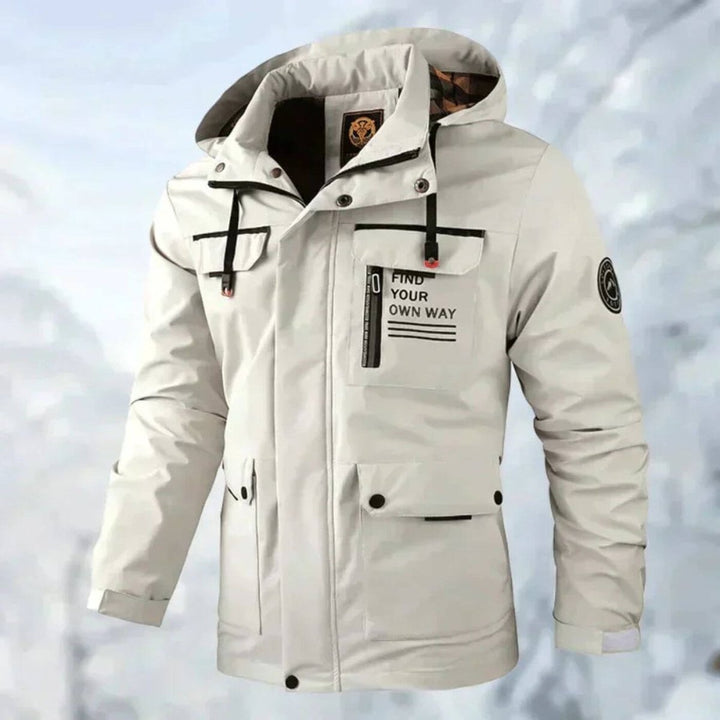 Théo | Veste Imperméable à Capuche Homme Coupe-Vent Multi-Poches
