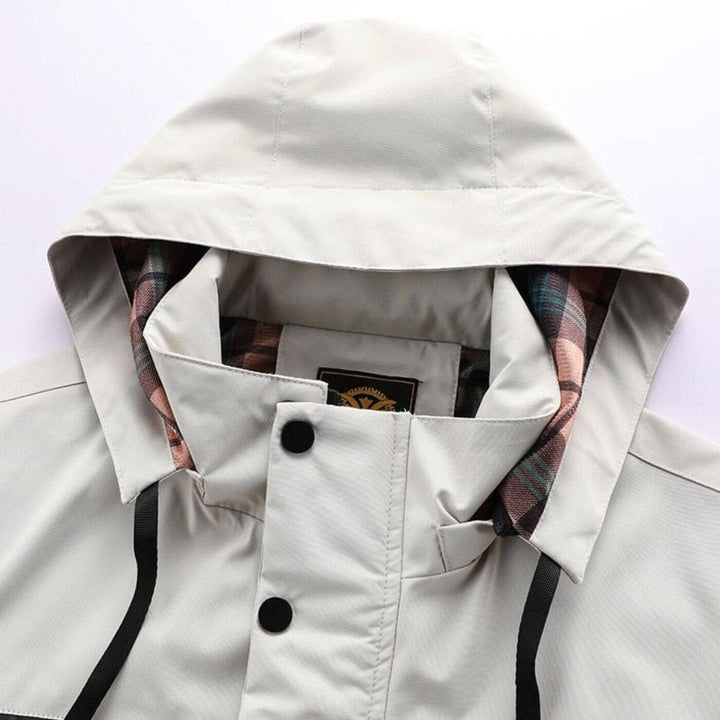 Théo | Veste Imperméable à Capuche Homme Coupe-Vent Multi-Poches