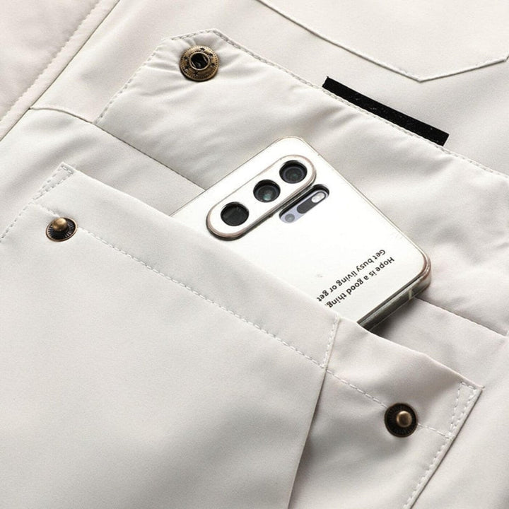 Théo | Veste Imperméable à Capuche Homme Coupe-Vent Multi-Poches