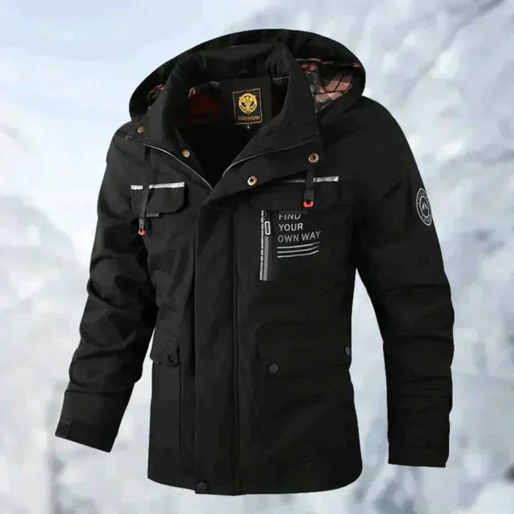Théo | Veste Imperméable à Capuche Homme Coupe-Vent Multi-Poches