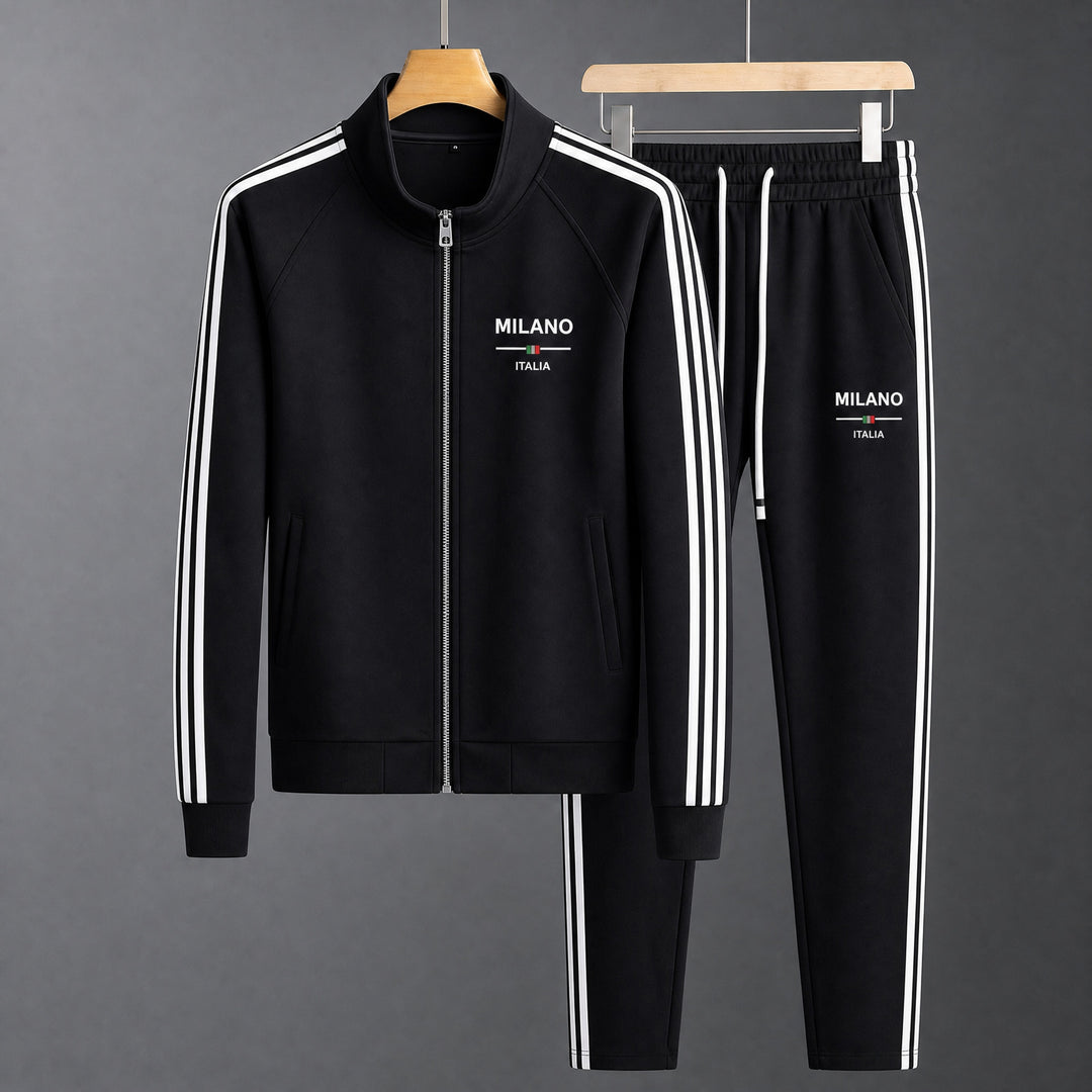 Théodore | Survêtement Homme Zippé Bandes Contrastées