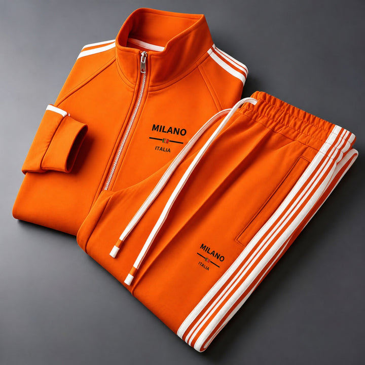 Théodore | Survêtement Homme Zippé Bandes Contrastées