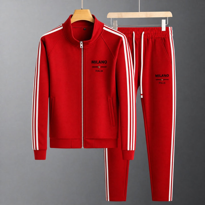 Théodore | Survêtement Homme Zippé Bandes Contrastées