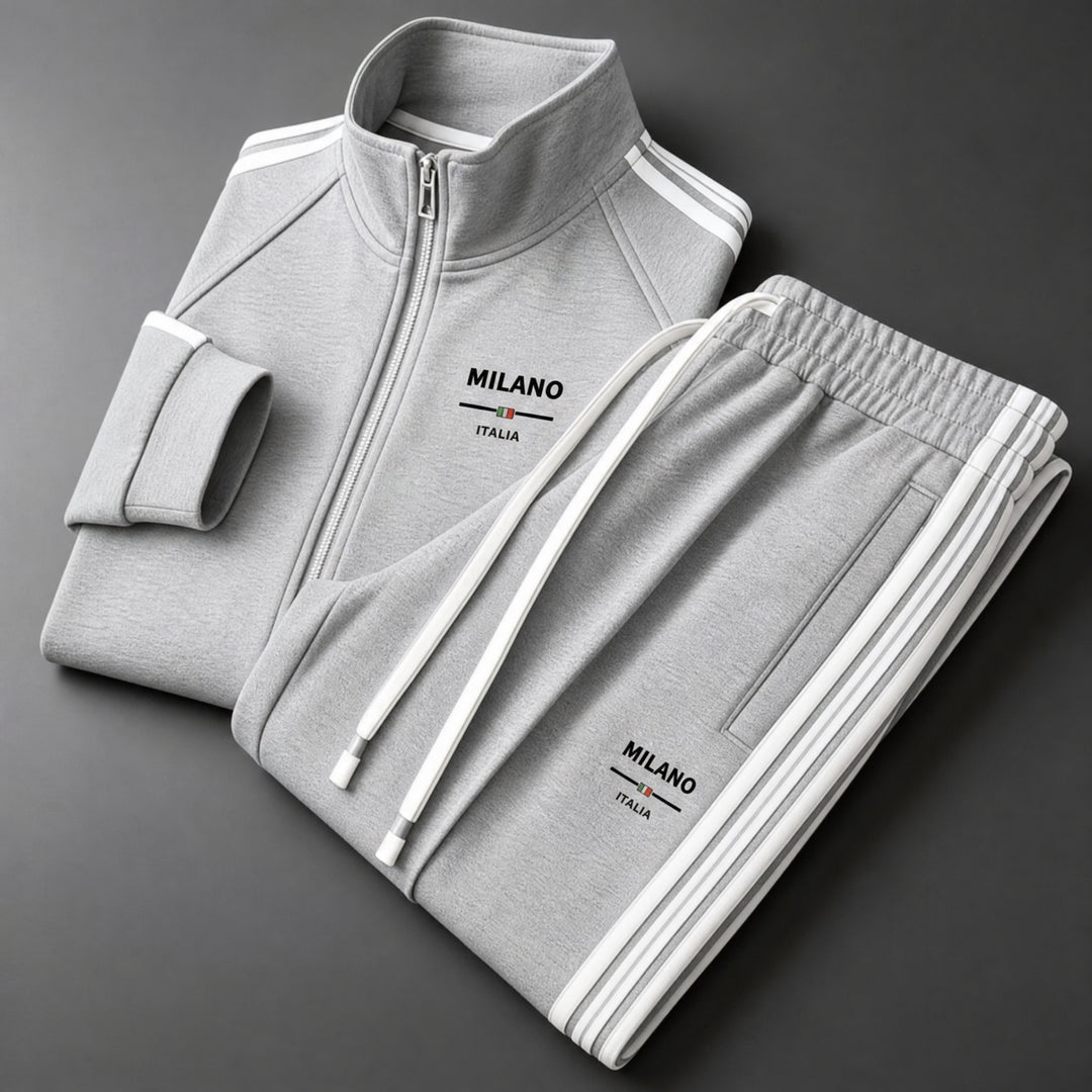Théodore | Survêtement Homme Zippé Bandes Contrastées