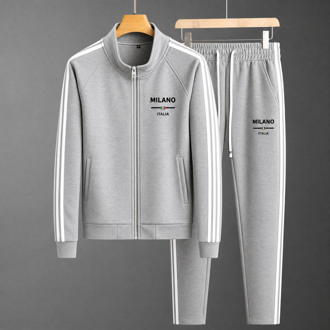 Théodore | Survêtement Homme Zippé Bandes Contrastées