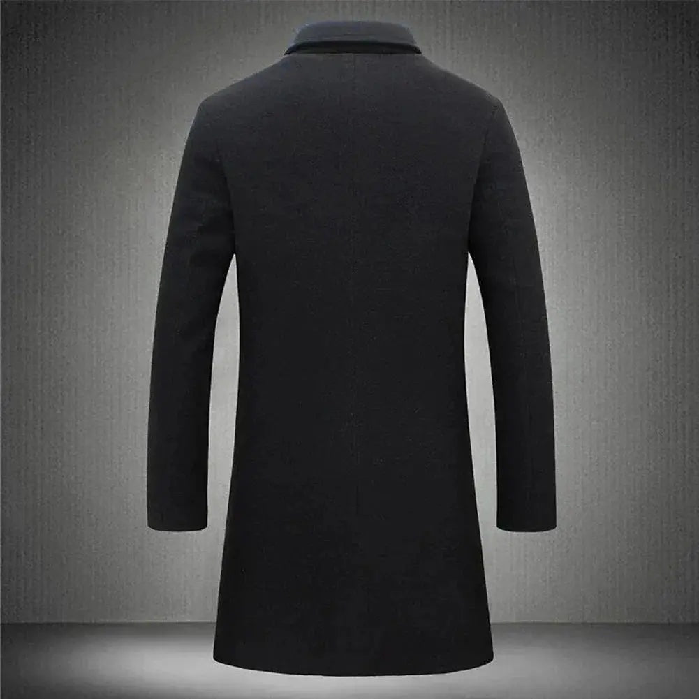 Thomas | Manteau Long en Laine Homme Coupe Ajustée Col à Revers