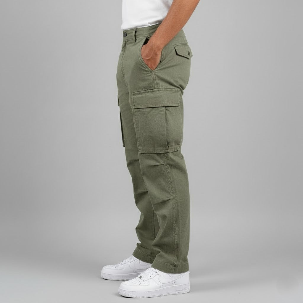 Thomas | Pantalon Cargo Homme Coupe Droite Poches Latérales