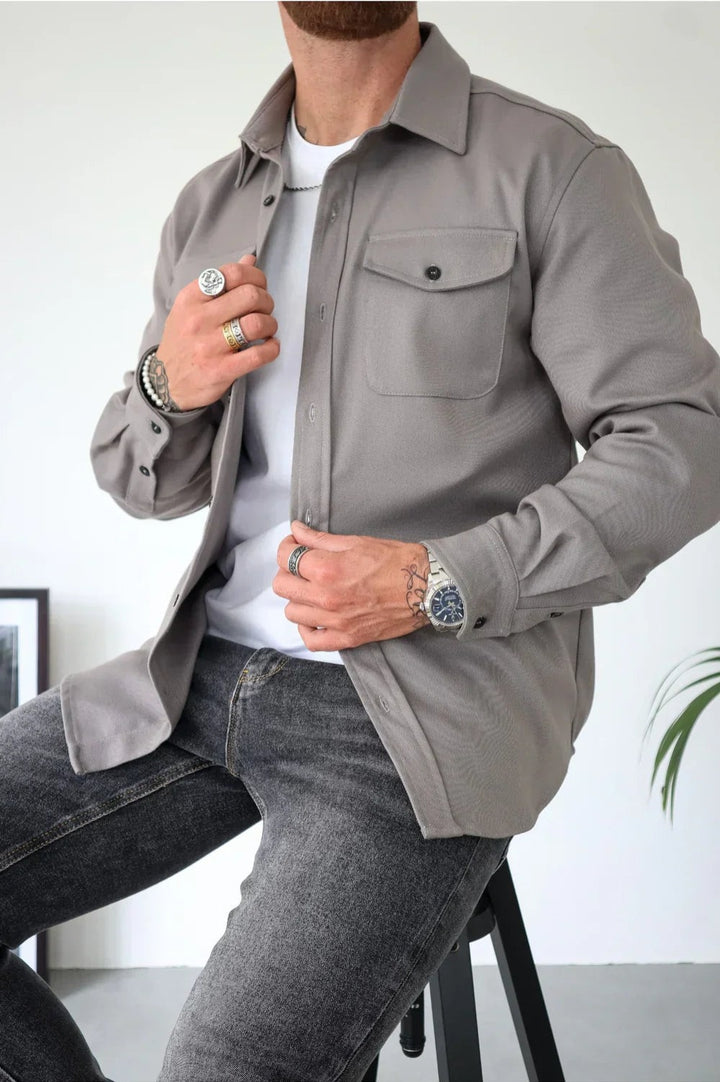 Thomas | Veste Homme Chemise Overshirt Manches Longues Poche Poitrine