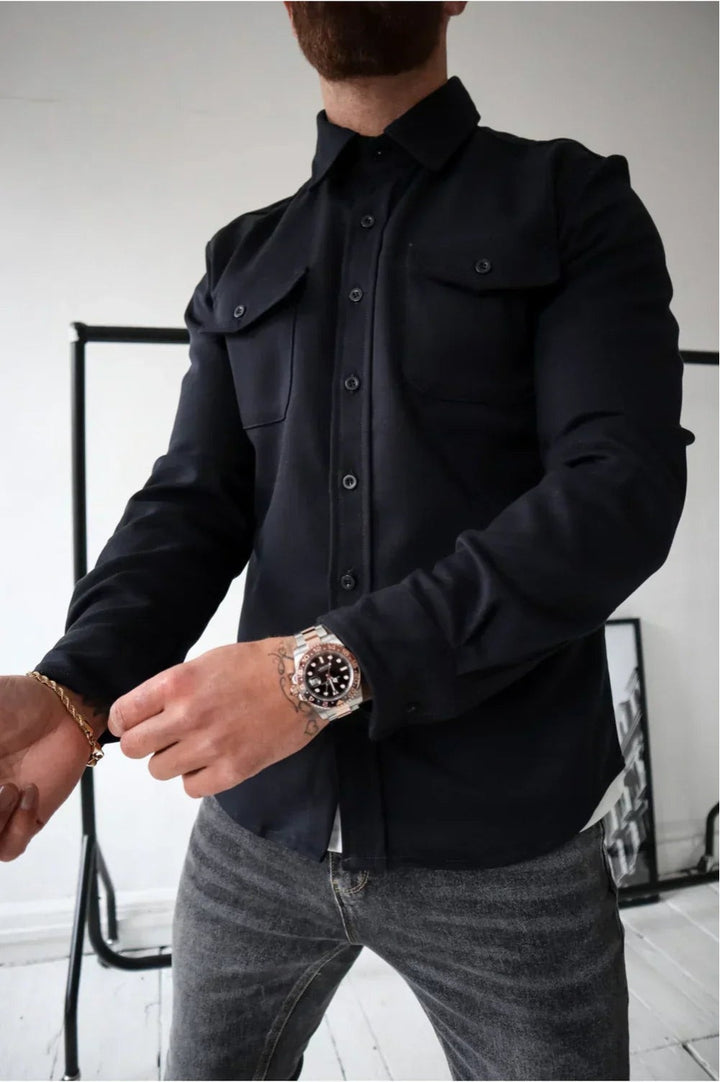 Thomas | Veste Homme Chemise Overshirt Manches Longues Poche Poitrine