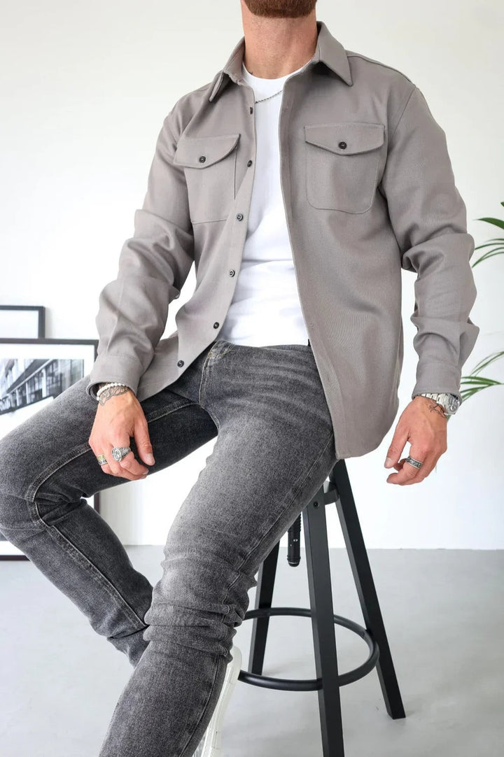 Thomas | Veste Homme Chemise Overshirt Manches Longues Poche Poitrine