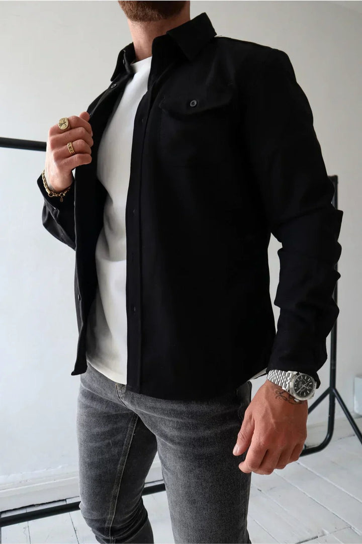 Thomas | Veste Homme Chemise Overshirt Manches Longues Poche Poitrine