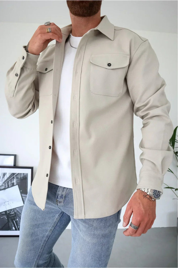 Thomas | Veste Homme Chemise Overshirt Manches Longues Poche Poitrine
