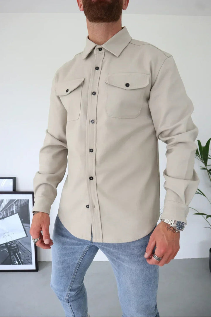 Thomas | Veste Homme Chemise Overshirt Manches Longues Poche Poitrine