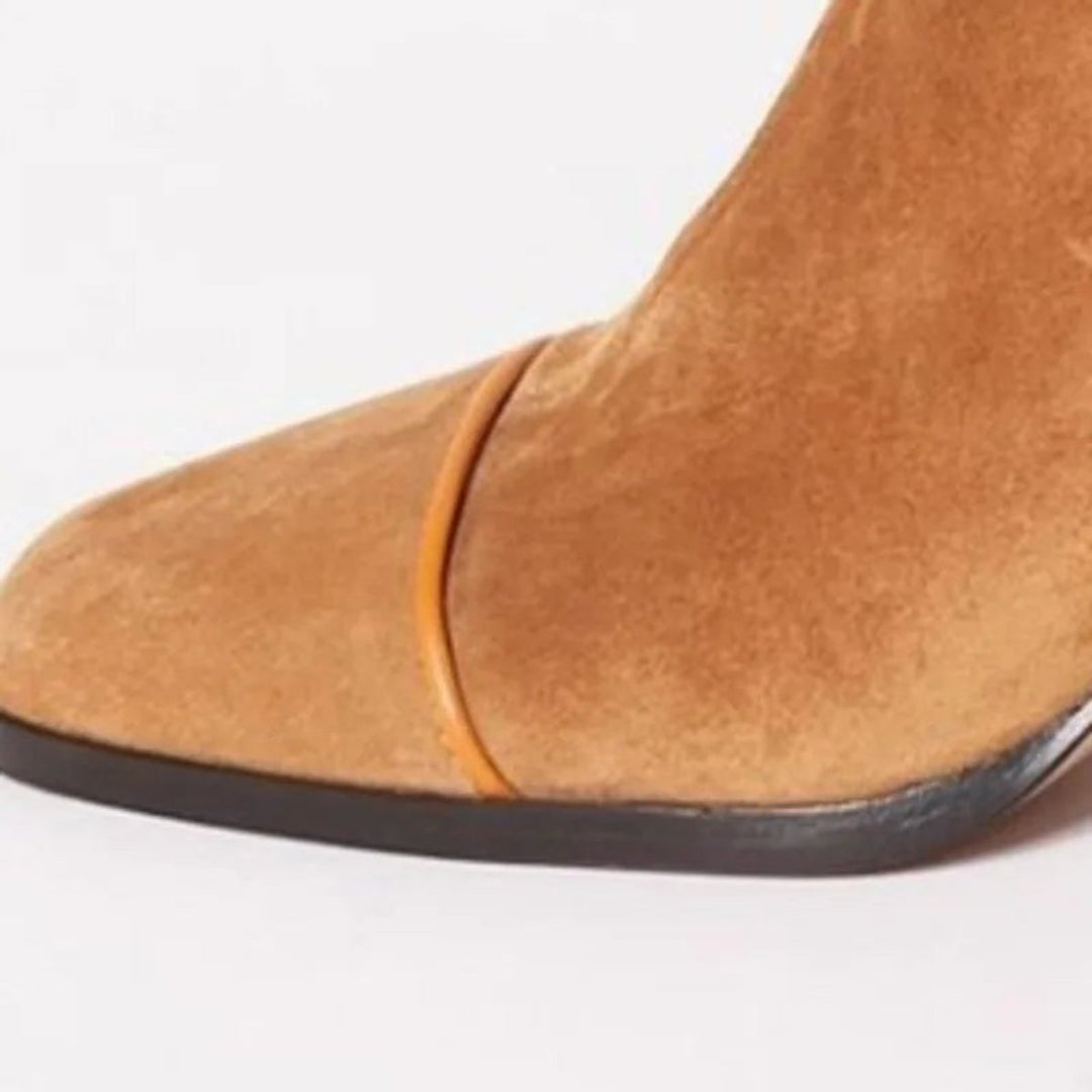 Victoire | Boots Tendance Femme Velours Talon Bloc Motif Léopard