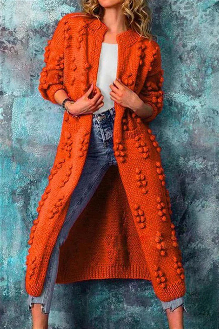 Victoire | Cardigan Long Femme Grosse Maille Texturée Ouvert
