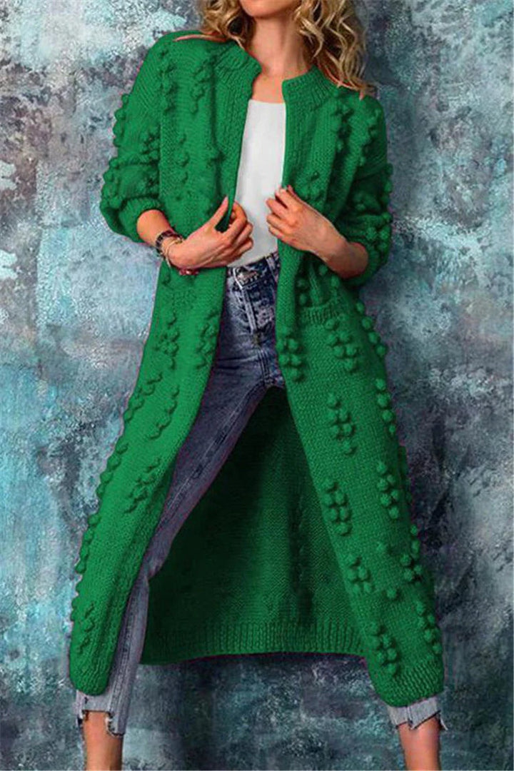 Victoire | Cardigan Long Femme Grosse Maille Texturée Ouvert