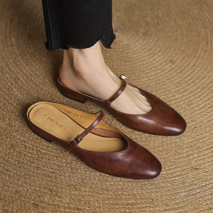 Victoire | Chaussure à Talon Carré en Cuir Véritable Femme Mary Jane