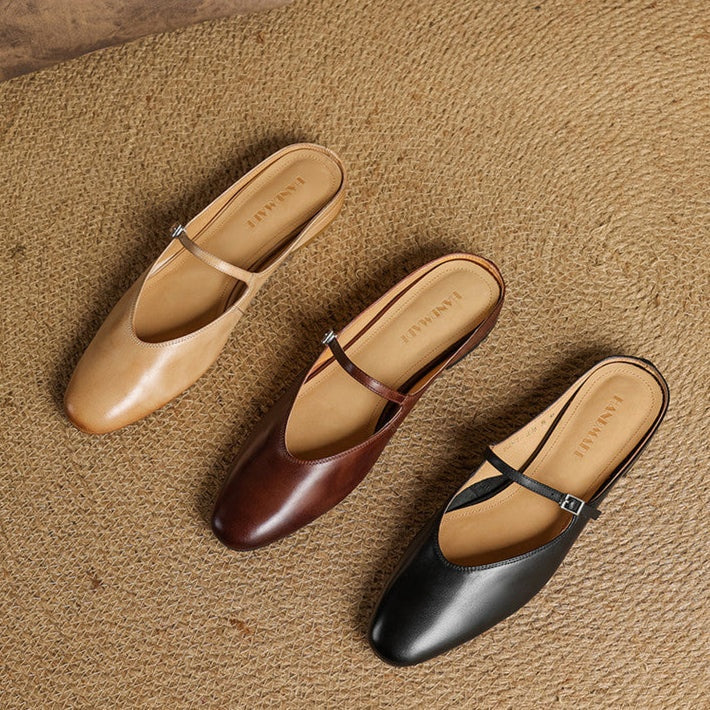 Victoire | Chaussure à Talon Carré en Cuir Véritable Femme Mary Jane